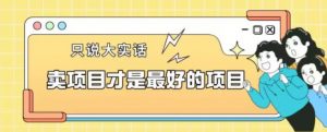 卖项目才是最好的项目一单3000+【揭秘】-则成副业项目资源站