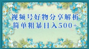 视频号好物分享解析,简单粗暴可以批量方大的项目【揭秘】-则成副业项目资源站