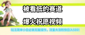 被看低的赛道爆火祝愿视频，玩法简单小白必做无脑操作，流量大涨粉快日入500-则成副业项目资源站