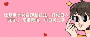 比基尼美女变现新玩法，轻松日入500+，无脑搬运，小白可上手【揭秘】-则成副业项目资源站