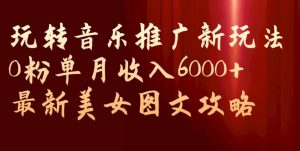 玩转音乐推广新玩法，0粉单月收入6000+，最新美女图文攻略【揭秘】-则成副业项目资源站