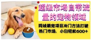 超级市场自带流量的宠物领域，同城萌宠项目冷门方法打破热门市场，小白轻松600+-则成副业项目资源站