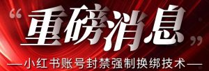 【最新】小红书账号封禁强制换绑技术可日赚300-则成副业项目资源站