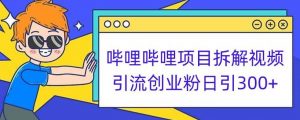哔哩哔哩项目拆解引流创业粉日引300+小白可轻松上手【揭秘】-则成副业项目资源站