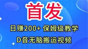 首发，抖音无脑搬运视频，日赚200+保姆级教学【揭秘】-则成副业项目资源站