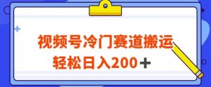 视频号最新冷门赛道搬运玩法，轻松日入200+【揭秘】-则成副业项目资源站