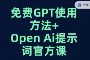 免费GPT+OPEN AI提示词官方课-则成副业项目资源站