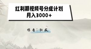 外面收费1980的红利期视频号分成计划2.0版本教学【揭秘】-则成副业项目资源站