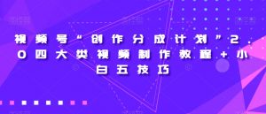 视频号“创作分成计划”2.0四大类视频制作教程+小白五技巧【揭秘】-则成副业项目资源站