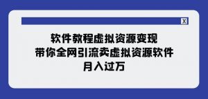 软件教程虚拟资源变现:带你全网引流卖虚拟资源软件,月入过万(11节课)-则成副业项目资源站
