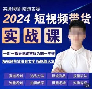 果哥·2024短视频带货实操课，​赛道规划/选品方法/投流测品/放量玩法/流量规划/拍摄教学-则成副业项目资源站