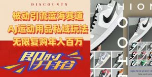 被动引流蓝海赛道,AJ运动用品私域玩法,无限复购年入百万【揭秘】-则成副业项目资源站