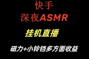 快手深夜ASMR挂机直播,磁力+小铃铛收益(附带工具和5G素材)【揭秘】-则成副业项目资源站