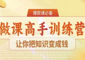 28天做课高手陪跑营，让你把知识变成钱-则成副业项目资源站