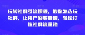 玩转社群引流课程，教你怎么玩社群，让用户裂变倍增，轻松打造社群流量池-则成副业项目资源站