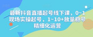 最新抖音直播起号线下课,0~1现场实操起号,1~10+放量稳号精细化运营-则成副业项目资源站