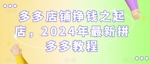 多多店铺挣钱之起店，2024年最新拼多多教程-则成副业项目资源站