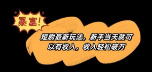 短剧最新玩法,新手当天就可以有收入,收入轻松破万【揭秘】-则成副业项目资源站