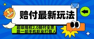 超级维权2.0全新玩法，2024赔付全思路职业打假一部手机搞定【仅揭秘】-则成副业项目资源站