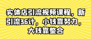 实体店引流视频课程,新引流36计,小钱靠努力,大钱靠整合-则成副业项目资源站