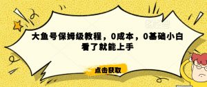 怎么样靠阿里大厂撸金,背靠大厂日入2000+,大鱼号保姆级教程,0成本,0基础小白看了就能上手【揭秘】-则成副业项目资源站