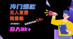 冷门爆款直播间手把手搭建，流量巨大，日入3k+【揭秘】-则成副业项目资源站
