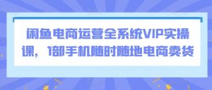 闲鱼电商运营全系统VIP实操课,1部手机随时随地电商卖货-则成副业项目资源站