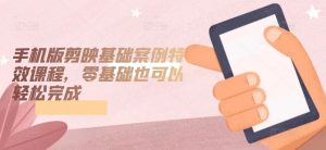 手机版剪映基础案例特效课程，零基础也可以轻松完成-则成副业项目资源站