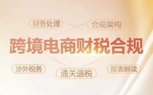 跨境老板财税合规特训营,规避财税风险、提升企业利润-则成副业项目资源站