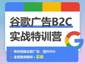 谷歌广告B2C实战特训营,500+谷歌账户总结经验,实战演示如何从0-1搭建广告账户-则成副业项目资源站
