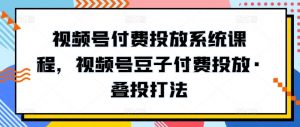 视频号付费投放系统课程，视频号豆子付费投放·叠投打法-则成副业项目资源站