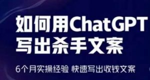 如何用ChatGPT写出杀手文案，6个月实操经验，快速写出收钱文案-则成副业项目资源站