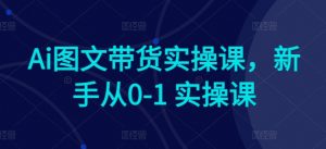 Ai图文带货实操课，新手从0-1 实操课-则成副业项目资源站