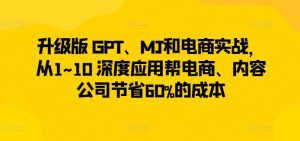 升级版 GPT、MJ和电商实战，从1~10 深度应用帮电商、内容公司节省60%的成本-则成副业项目资源站