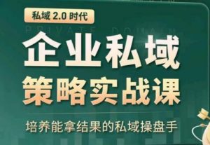 私域2.0：企业私域策略实战课，培养能拿结果的私域操盘手-则成副业项目资源站