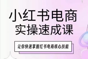 小红书电商实操速成课,让你快速掌握红书电商核心技能-则成副业项目资源站