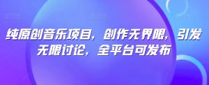 纯原创音乐项目,创作无界限,引发无限讨论,全平台可发布【揭秘】-则成副业项目资源站