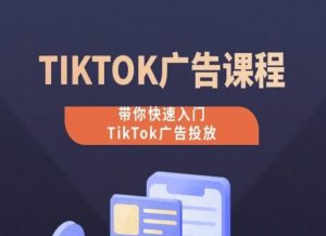 TikTok广告投放课程，从0-1实操课，带你快速入门TikTok广告投放-则成副业项目资源站