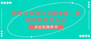 视频号好物分享副业课，视频剪辑带货玩法-则成副业项目资源站
