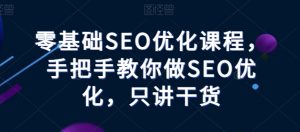 零基础SEO优化课程，手把手教你做SEO优化，只讲干货-则成副业项目资源站