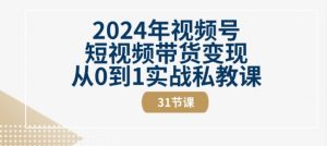 2024年视频号短视频带货变现从0到1实战私教课(31节视频课)-则成副业项目资源站