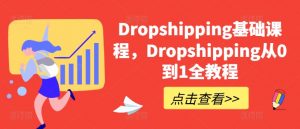 Dropshipping基础课程,Dropshipping从0到1全教程-则成副业项目资源站
