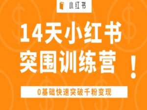 14天小红书突围训练营 ,0基础快速突破千粉变现-则成副业项目资源站