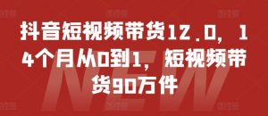 抖音短视频带货12.0,14个月从0到1,短视频带货90万件-则成副业项目资源站