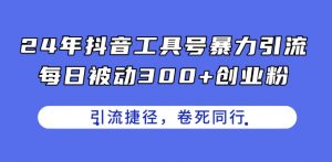 24年抖音工具号暴力引流,每日被动300+创业粉,创业粉捷径,卷死同行【揭秘】-则成副业项目资源站
