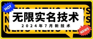 无限实名技术(2024年7月新技术)，最新技术最新口子，外面收费888-3688的技术-则成副业项目资源站