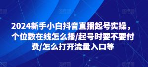 2024新手小白抖音直播起号实操,个位数在线怎么播/起号时要不要付费/怎么打开流量入口等-则成副业项目资源站