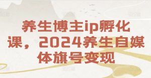 养生博主ip孵化课,2024养生自媒体旗号变现-则成副业项目资源站
