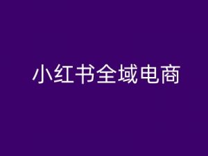 小红书全域电商,小红书电商教程-则成副业项目资源站