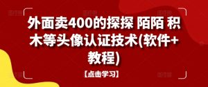 外面卖400的探探 陌陌 积木等头像认证技术(软件+教程)-则成副业项目资源站